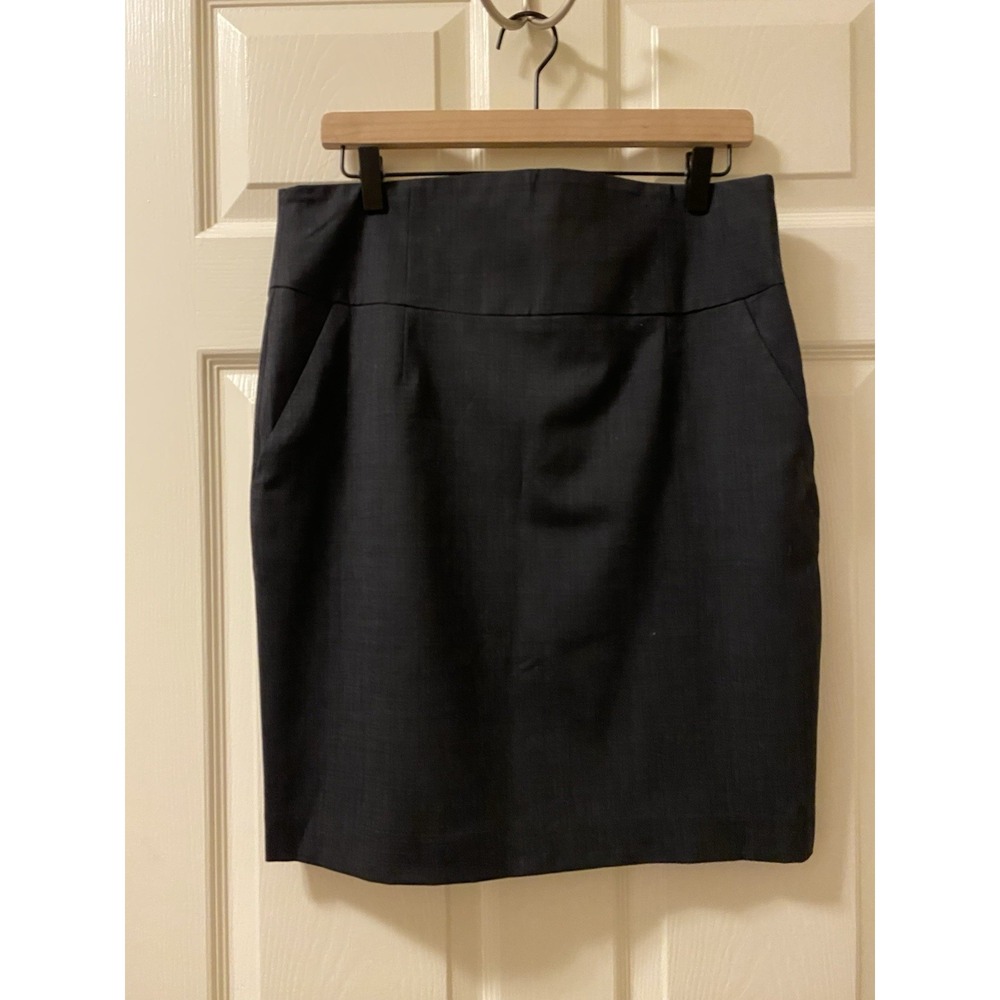 Banana Republic Black Stretch Pencil Skirt Women's 8 Wool Blend Professional